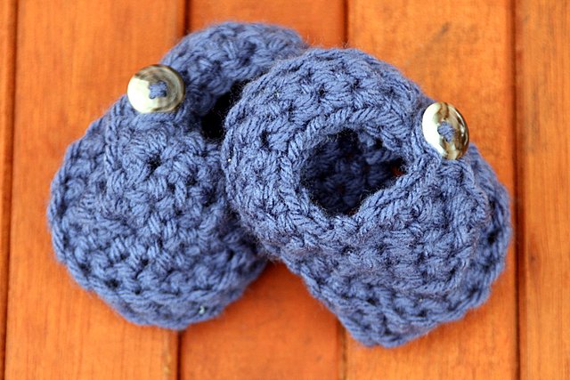 Indigo booties size newborn