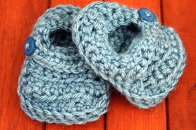Blue booties size 3-6 months