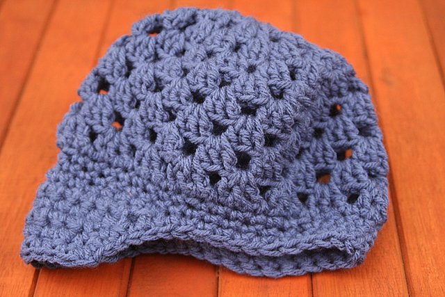 Indigo beanie with brim - newborn-3 months
