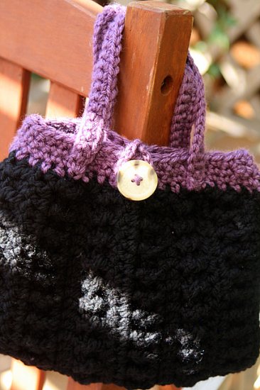 Black and lavender handbag