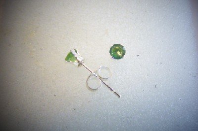 Chrome Diopside earrings set in 925 Sterling Silver