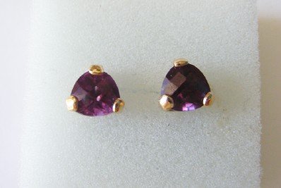 Alexandrite(lab Created) 8x8 Trillion Earrings