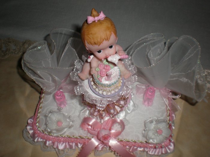 BABY GIRL CAKE TOPPER PARTY CENTERPICE DECORATION