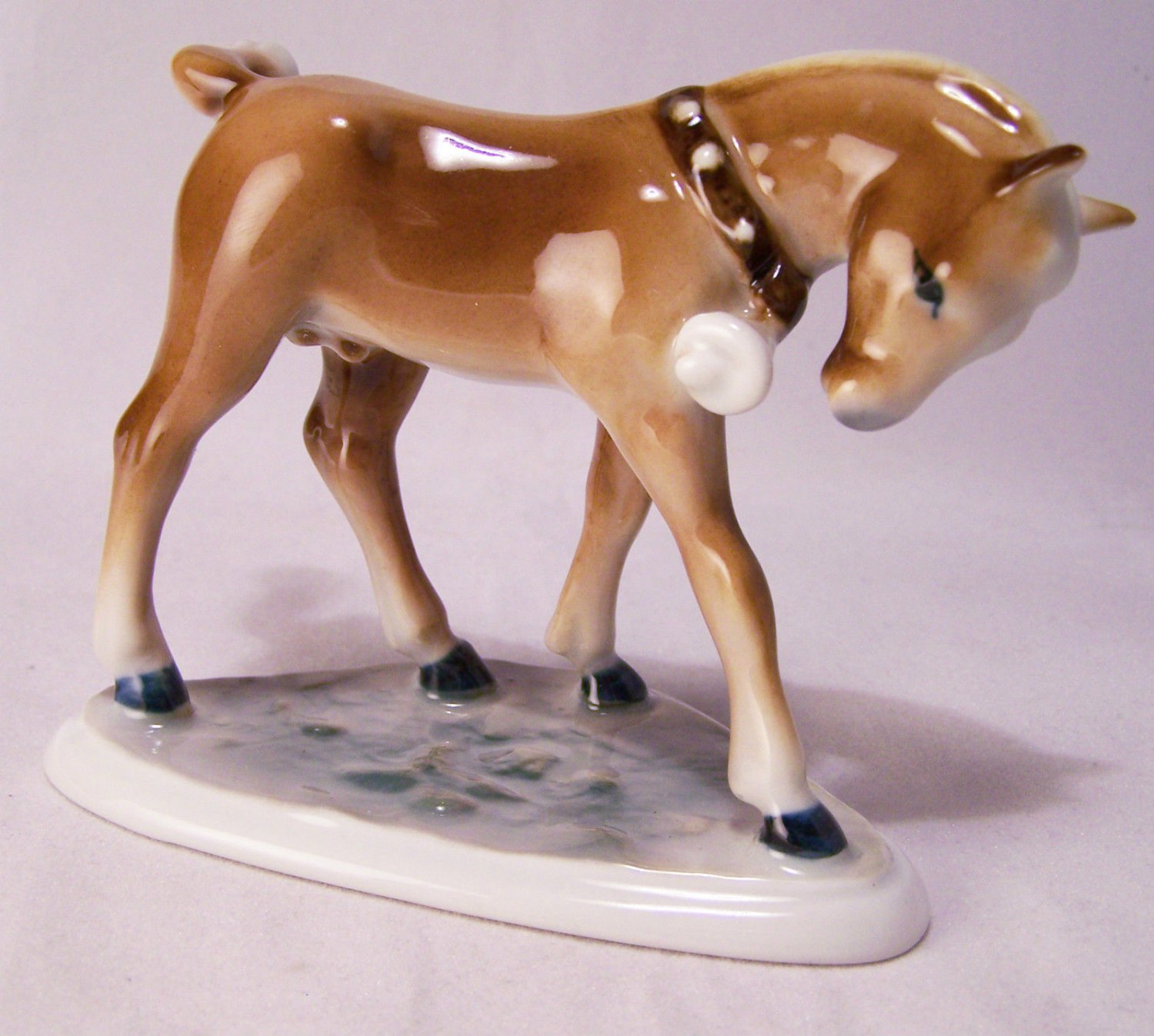 ANTIQUE ♞ ZSOLNAY ♞ PORCELAIN HORSE PONY FIGURINE W/ BELL