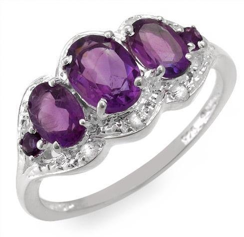 Genuine Amethyst and Topaz Ring Sz 7
