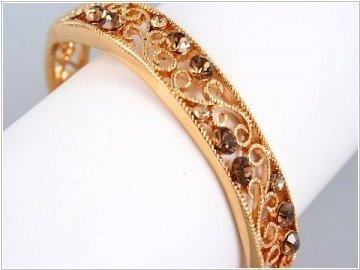 Smokey Topaz Austrian Crystal Rhinestone Bracelet