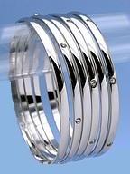 Designer Style Highly Polished Crystal Bangles 6pc