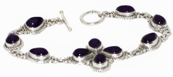Amethyst & Fine .925 Sterling Silver Bracelet FREE SHIPPING