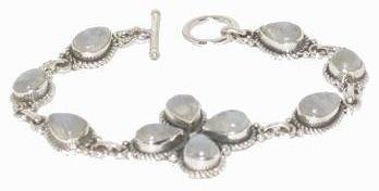 Moonstone & Fine .925 Sterling Silver Bracelet FREE SHIPPING