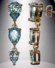 Blue Topaz Dangle Earrings FREE SHIPPING