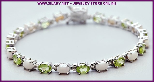 Peridot or Swiss Blue Topaz & Opal Bracelet FREE SHIPPING
