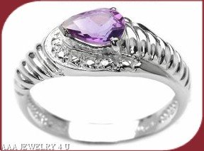 Amethyst Pear Ring FREE SHIPPING