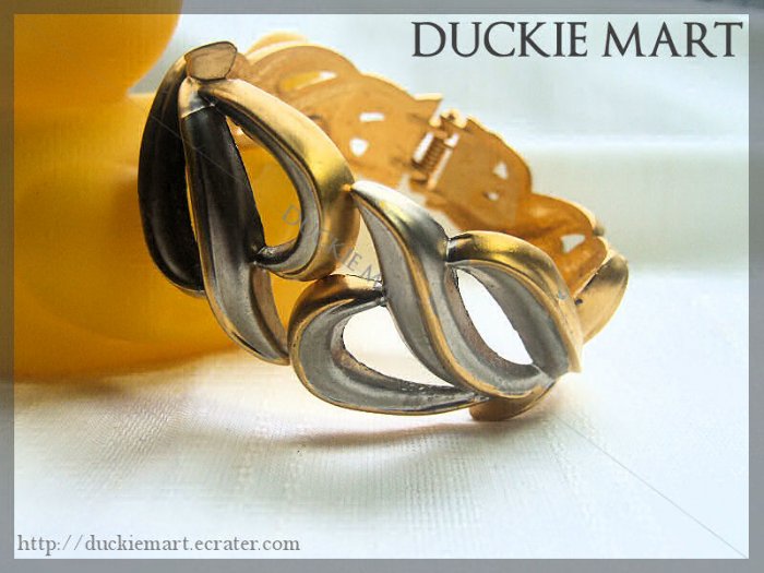 Vintage Parisian Art Deco Gold n Silver Cuff
