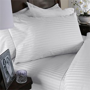 NILE VALLEY 100%EGYPTIAN COTTON 1000 TC BED SHEETS-CAL.KING STRIPED