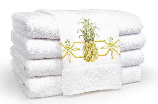 100%Egyptian cotton Towel set with Pineapple embroidery