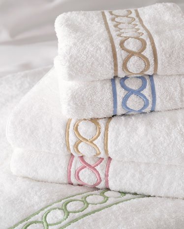 100%Egyptian cotton Towel set with Circle chains embroidery