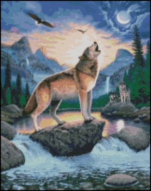 Wolf Painting Cross Stitch Pattern wild -  www.Crosstitch.com