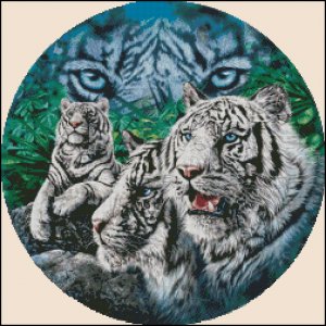 Free Cross Stitch Pattern Chinese Painting Tiger - Plus Free