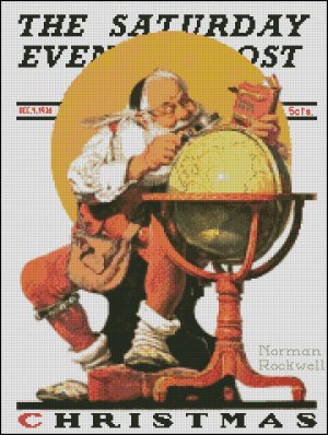 charted counted cross stitch santa patterns on Etsy, a global