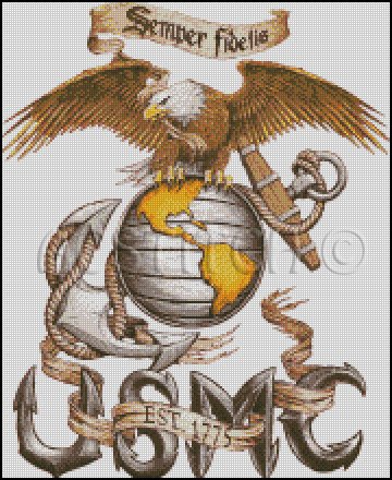 UNITED STATES MARINE CORPS 3 cross stitch pattern