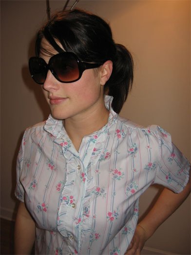 70s Floral Blouse - M