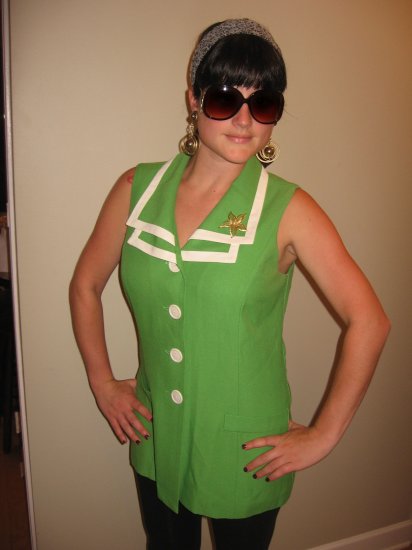 Vintage Virgo II Lime Green Vintage Collared Blouse - Size 10