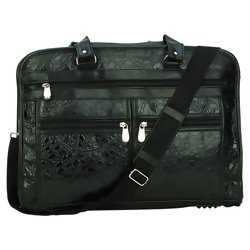 Embassy Italian Stone Genuine Leather Briefcase with Embossed Alligator Grain Design Item: BCLBC3
