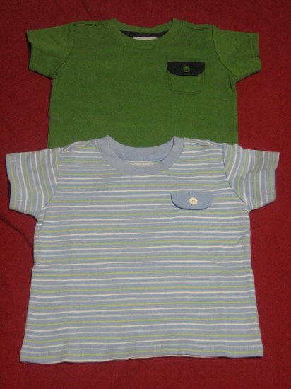 2 Lands' End Infant Baby Boy T Shirts 0-3 Months Newborn