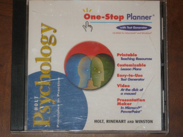 Holt Psychology One-Stop Planner Test Generator CD-ROM