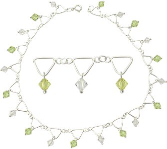 Austrian Crystal Beads Anklet. KSANKC22