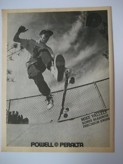 Original Powell Peralta SkateBoard Advertisement Rare Vintage Mike Valley