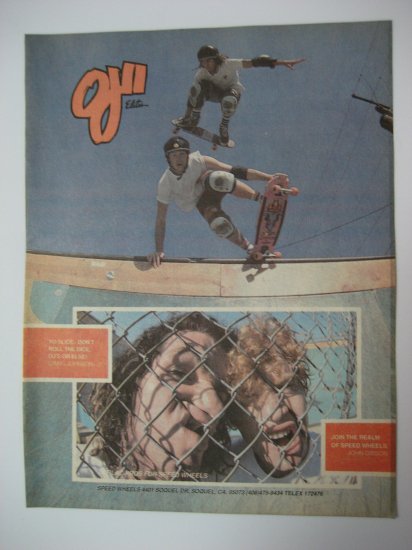 Original Santa Cruz SkateBoard Advertisement Rare Vintage Speed Wheels