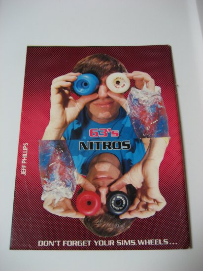 Original SIMS SkateBoard Advertisement Rare Vintage Jeff Phillips