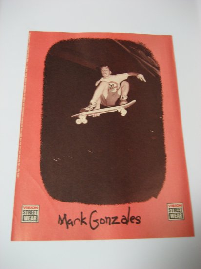 Original VISION SkateBoard Advertisement Rare Vintage Mark Gonzales