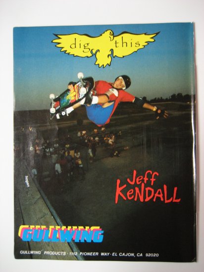 Original Gullwing SkateBoard Advertisement Rare Vintage Jeff Kendall