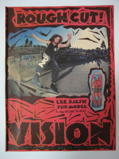 Original Vision SkateBoard Advertisement Rare Vintage Lee Ralph
