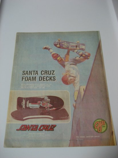 Original Santa Cruz SkateBoard Advertisement Rare Vintage SLASHER