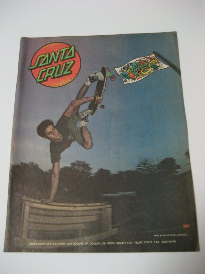 Original Santa Cruz SkateBoard Advertisement Rare Vintage Jeff Kendall