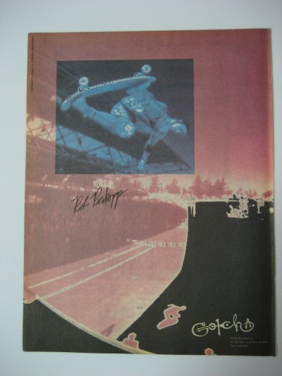Original Gottcha SkateBoard Advertisement Rare Vintage Rob Roskopp