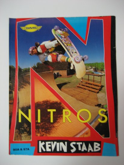 Original Nitros SkateBoard Advertisement Rare Vintage Kevin Staab
