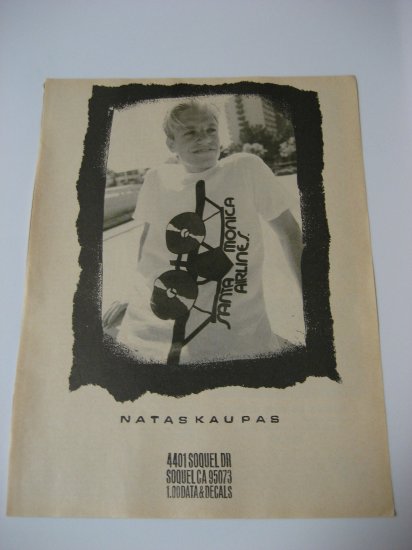Original Santa Monica Airlines SkateBoard Advertisement Rare Vintage Natus Kaupas
