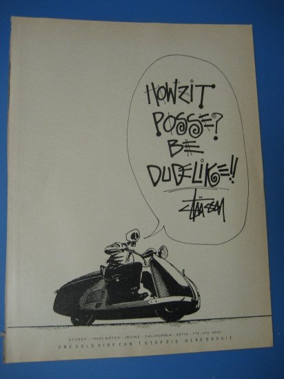 Original STUSSY CLOTHING SkateBoard Advertisement Rare Vintage