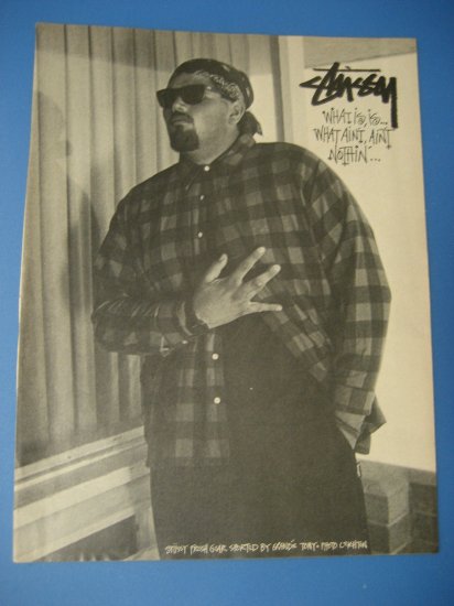 Original STUSSY CLOTHING SkateBoard Advertisement Rare Vintage
