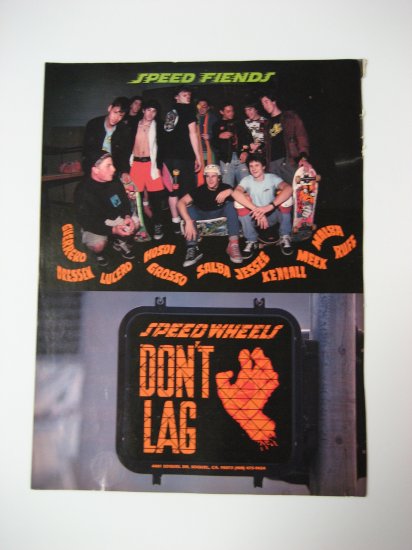 Original Santa Cruz SkateBoard Advertisement Rare Vintage Speed Wheels