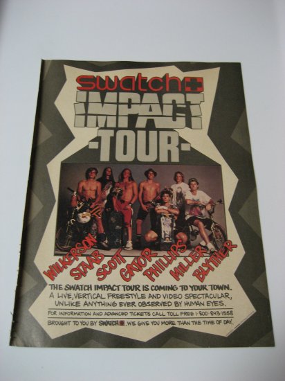 Original Swatch SkateBoard Advertisement Rare Vintage Gator
