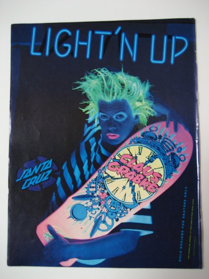 Original Santa Cruz SkateBoard Advertisement Rare Vintage Claus Grabke