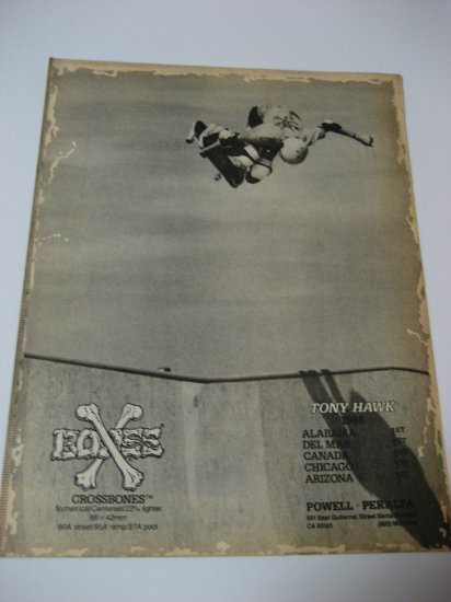 Original Powell Peralta SkateBoard Advertisement Rare Vintage Tony Hawk