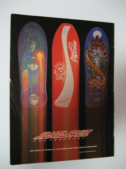 Original Santa Cruz SkateBoard Advertisement Rare Vintage
