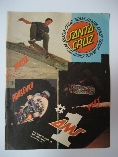 Original Santa Cruz SkateBoard Advertisement Rare Vintage
