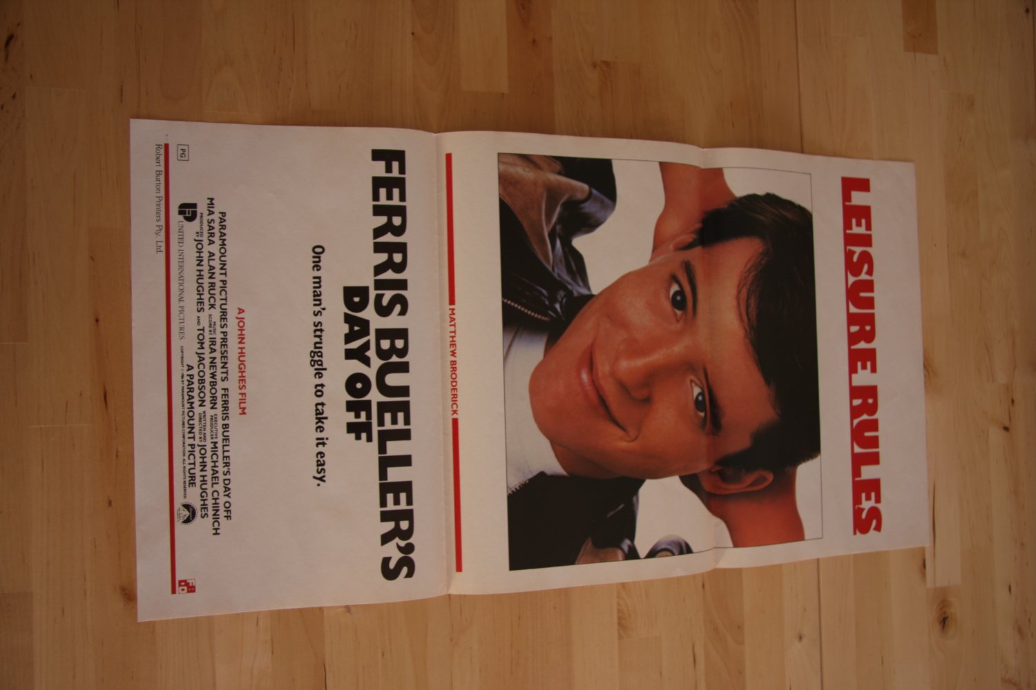 Original Australian Ferris Bueller's Day Off Movie Poster